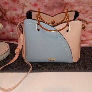 ZZMY Two Toned Pink/Blue Purse, Crossbody Purse, Satchel Handbag